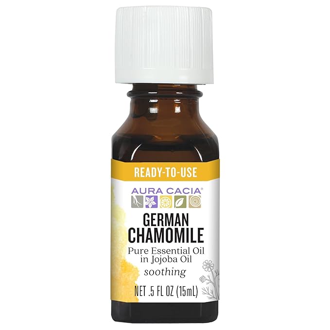 Aura Cacia German Chamomile Essential Oil (in jojoba Oil) | 0.5 fl. oz. | Matricaria recutita