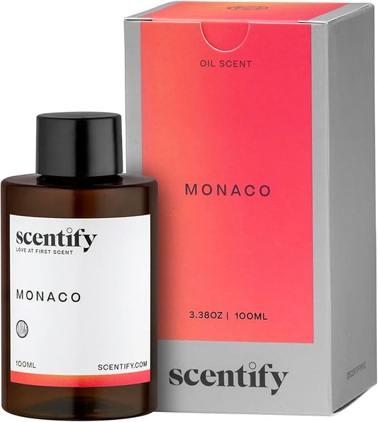 Scentify Monaco Aroma Oil Refill Scent for Oil Diffusers - Saffron, Jasmine, Amber, Cedar Scents - Luxurious Relaxing Aromatherapy Diffuser Fragrance 100ml, 3.38 oz