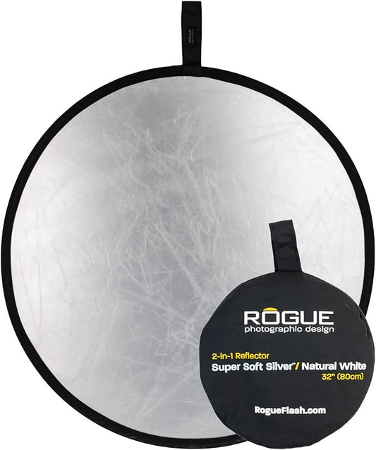 Rogue 2-in-1 Collapsible Reflector - Super Soft Silver / Natural White 32”