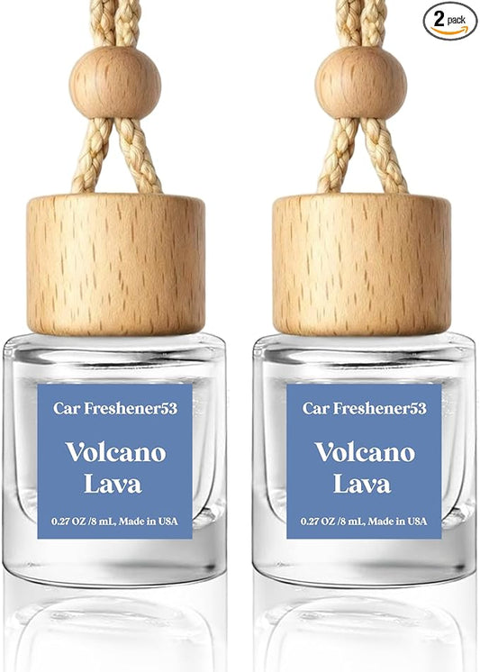 HoogaLife Car Air Freshener Diffuser 2 Pack Hanging Air Freshener Diffuser - VoIeano Lava Fragrance Oil Air D iffuser for Car, 45+ days Long Lasting Fragrance Made in USA (V53)