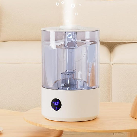 Large Room Humidifier for Bedroom Home 7.8L, Covering 600 ft², Top Fill Cool Mist Ultrasonic Air Humidifier with Essential Oil Diffuser, Whisper Quiet, Dual Mist, 44H Runtime & Timer Function