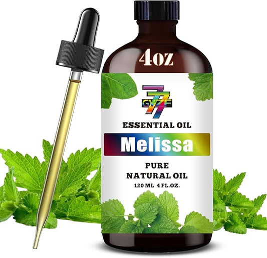 Melissa Essential Oil - GV77ZF Melissa Oils for Diffusers, Humidifiers, DIY Candles, Soap, Cleaning, Home, Office, Yoga, Massage, Gifts - 4 fl oz (120 ml)