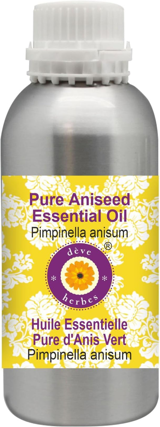 Deve Herbes Pure Aniseed Essential Oil (Pimpinella anisum) Steam Distilled 630ml (21 oz)