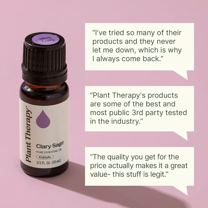 Plant Therapy Clary Sage Essential Oil 100% Pure, Undiluted, Natural Aromatherapy, Therapeutic Grade 10 mL (1/3 oz)