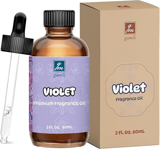 GM Gumili Violet Fragrance Oil 2 Oz, Natural Scent Oil for Home Essential Oils Diffuser, Candle Making, Soap Making, DIY Body Oils, Perfume, Body Mist, Spray - Floral Scent