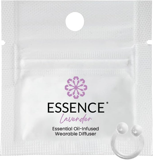 Essence Wearable Aromatherapy Nasal Diffuser – Lavender Essential Oil Nose Ring Silicone Inhaler for Stress & Mood Support - Made in USA & Travel-Friendly