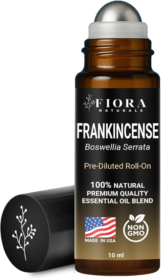 Frankincense Roll On – Pre-Diluted Frankincense Oil Essential Oil for Joints, Muscles & Skin Care, Aromatherapy Roller, Frankincense Roller Ball, Fast Absorbing Formula by Fiora Naturals