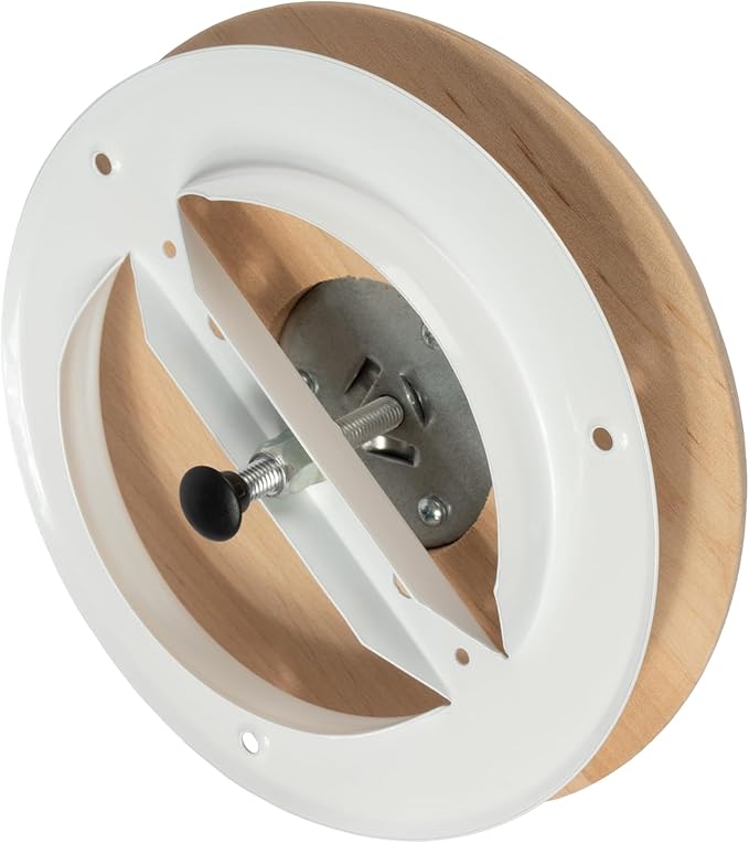 Repa Market ø4" Inch Wooden Air Diffuser - Adjustable Black Alder Wood Tree Sauna Air Vent Cover - Air Intake, Supply and Exhaust Indoor Ventilation Deflector - Round Ducting Home Sauna Accessories