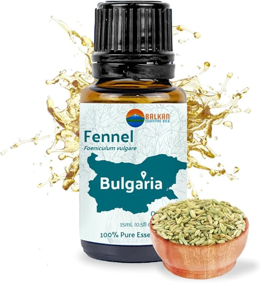 Fennel Essential Oil (Sweet Fennel) - Direct from Balkan Essential Oils - Pure Aromatherapy Diffuser Oils | 100% Pure Therapeutic Grade Natural Aceite de Hinojo (15ml)