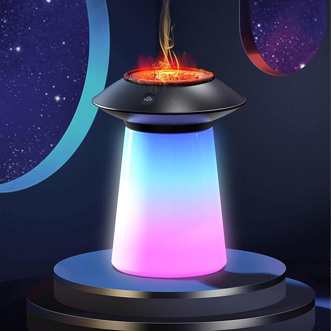 Mushroom Shape Humidifier Diffuser, 760ml Rechargeable Essential Oil Diffuser with Dual Mist Modes, Ultra Quiet Air Humidifier for Bedroom Office Home Decoration (Black)