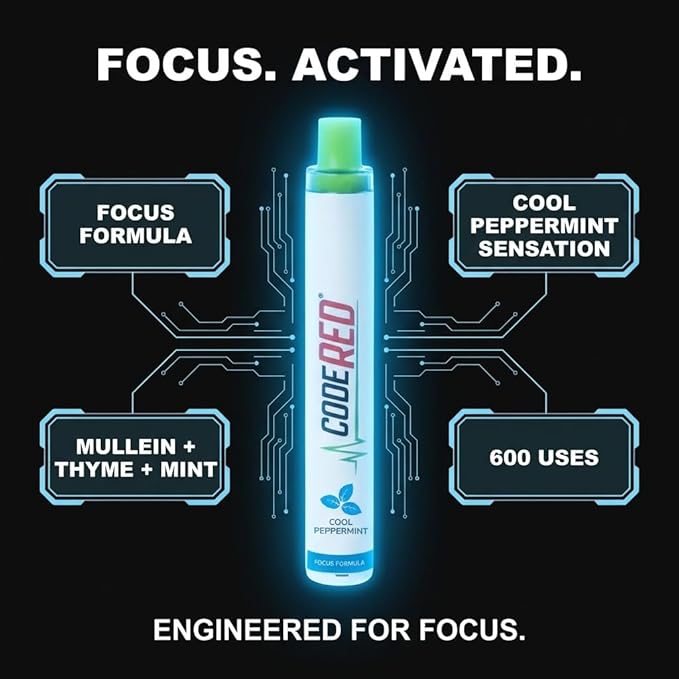 Code Red V-Aid Plant-Based Herbal Stick 4-Pack Variety - Portable Herbal Stick Set with Mullein, Mint, Guarana & Ashwagandha - Fresh Mint, Cool Peppermint, OMG Fruit & Essential Oil
