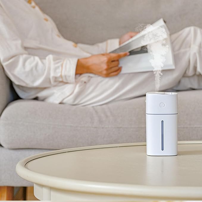 Portable Cordless Car Humidifier with Led Light and Usb C Rechargeable Design for Home Travel Use Portable Diffuser Rechargeable