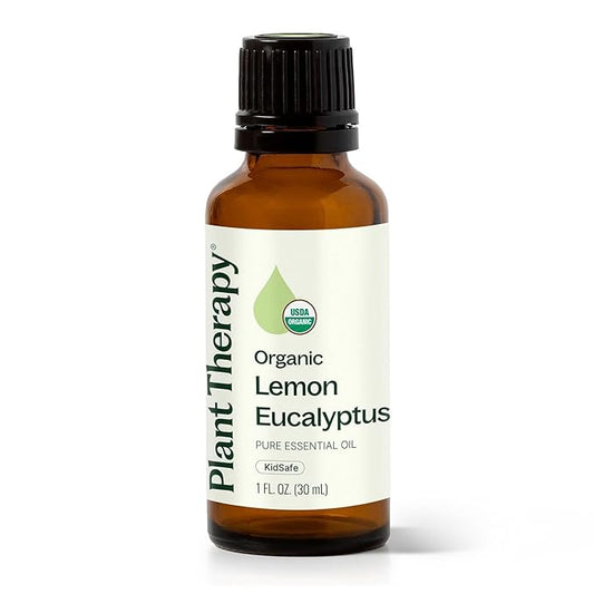 Plant Therapy Organic Lemon Eucalyptus Essential Oil, 30 mL (1 oz), 100% Pure and Undiluted, USDA Certified Organic, Great for Essential Oil Diffusing and DIY Cleaning Solutions