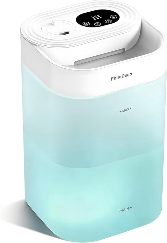 PHILODECO 4.5L Cool Mist Humidifier for Bedroom, Baby Nursery & Plants – Ultrasonic, Silent, with Aroma Diffuser, Multi-Color LED Night Light, Leak-Proof and Easy to Clean