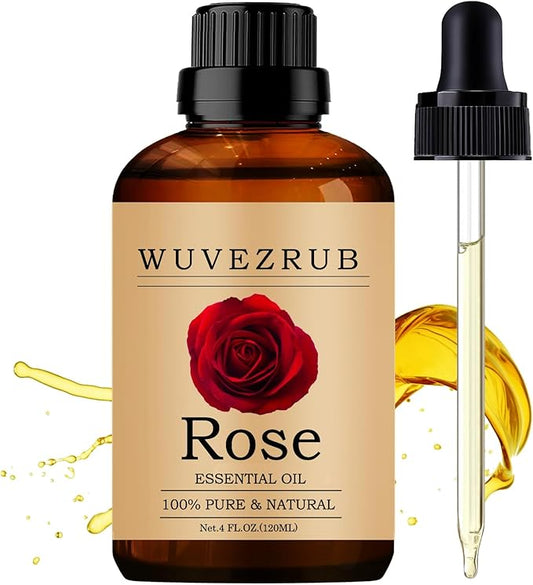 Rose Essential Oils 120ML, 100% Pure and Natural Essential Oil for Aromatherapy Diffuser - 4 Fl Oz/Rose