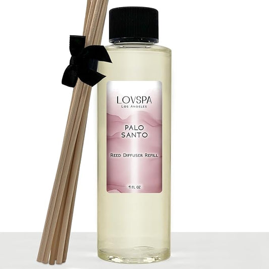 LOVSPA Palo Santo Diffuser Oil - Luxury Essential Oils for Diffuser Refill & Air Freshener Room Spray - Long-Lasting & Natural Home Fragrance, Scented Oil for Diffusers, USA Made, 4oz
