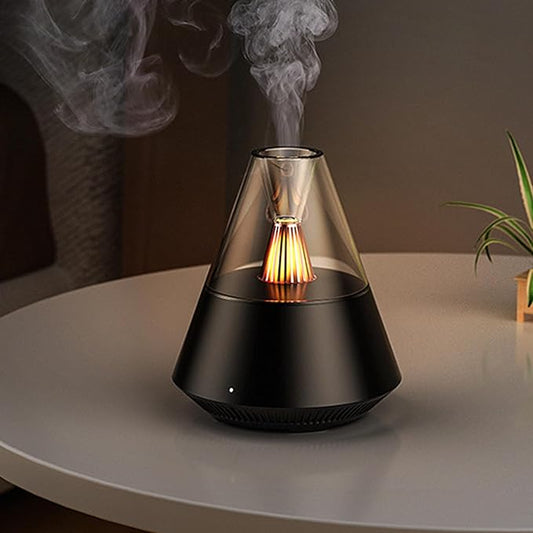 TriPro Essential Oils Aroma Diffuser,Portable Humidifier with Cool Mist and Warm Light Effect,Remote Control,150 ml Capacity,for Bedroom, Office, Living Room, Yoga (Black)