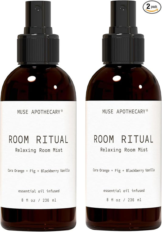 Muse Apothecary Room Ritual - Aromatic and Relaxing Room Mist, Infused with Natural Essential Oils - 8oz, Cara Orange + Fig + Blackberry Vanilla - 2 Pack
