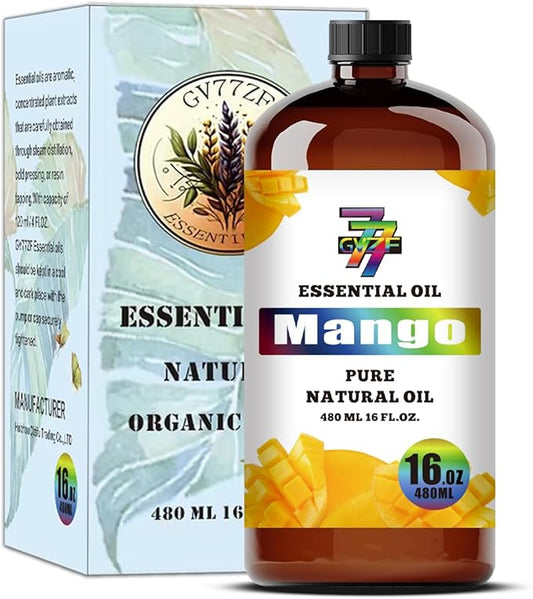 Mango Essential Oil - GV77ZF Mango Oils for Diffusers, Humidifiers, DIY Candles, Soap, Cleaning, Home, Office, Yoga, Massage, Gifts - 16 fl oz (480 ml)