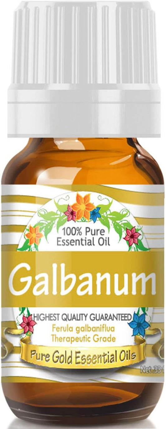 Pure Gold Essential Oils Galbanum Essential Oil 0.33 Fl Oz – Therapeutic Grade Galbanum Oil