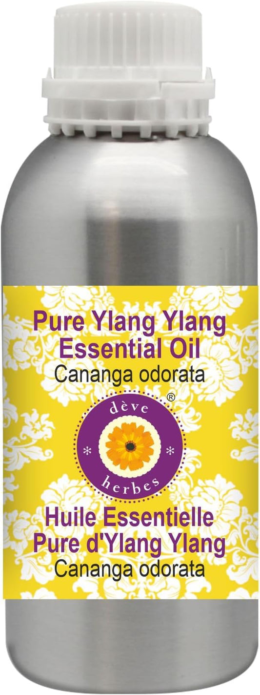 Deve Herbes Pure Ylang Ylang Essential Oil (Cananga odorata) Steam Distilled 630ml (21 oz)