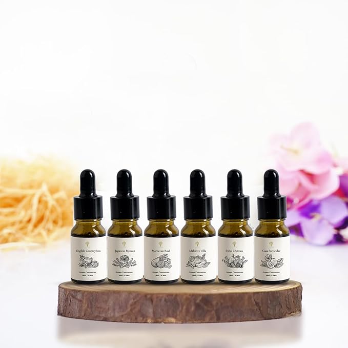 PRISTINE Top 6 Hotel Fragrance Oil Set for Water-Based Diffuser for Home, Humidifier, Home Scent (Casa Particular, Moroccan Riad, English Country Inn, Maldives Villa, Swiss Chateau, Japanese Ryokan)