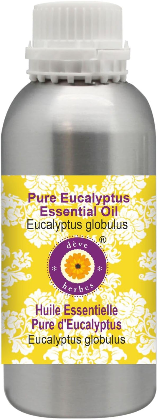 Deve Herbes Pure Eucalyptus Essential Oil (Eucalyptus globulus) Steam Distilled 1250ml (42 oz)