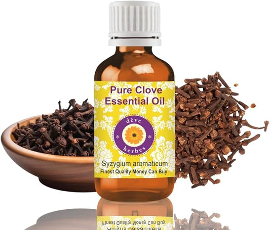dève herbes Clove Essential Oil (Syzygium aromaticum) Pure | Non-Sticky | Non-Greasy | Lightweight | Men & Women | All Skin Types | Steam Distilled 15ml (0.5 oz)