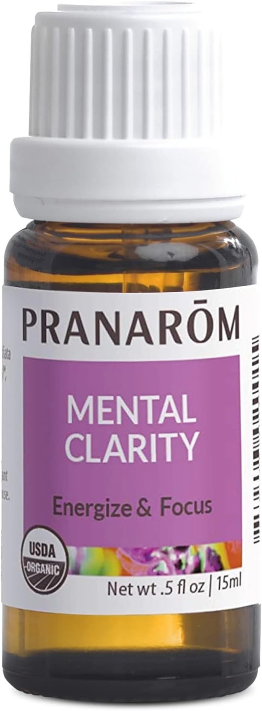 Pranarom - Mental Clarity 15ml Essential Oil Blend - Peppermint, Lemon, Grapefruit, Lavender - 100% Pure, Aromatherapy