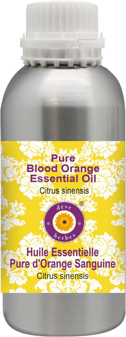 Deve Herbes Pure Blood Orange Essential Oil (Citrus sinensis) Steam Distilled 300ml (10 oz)