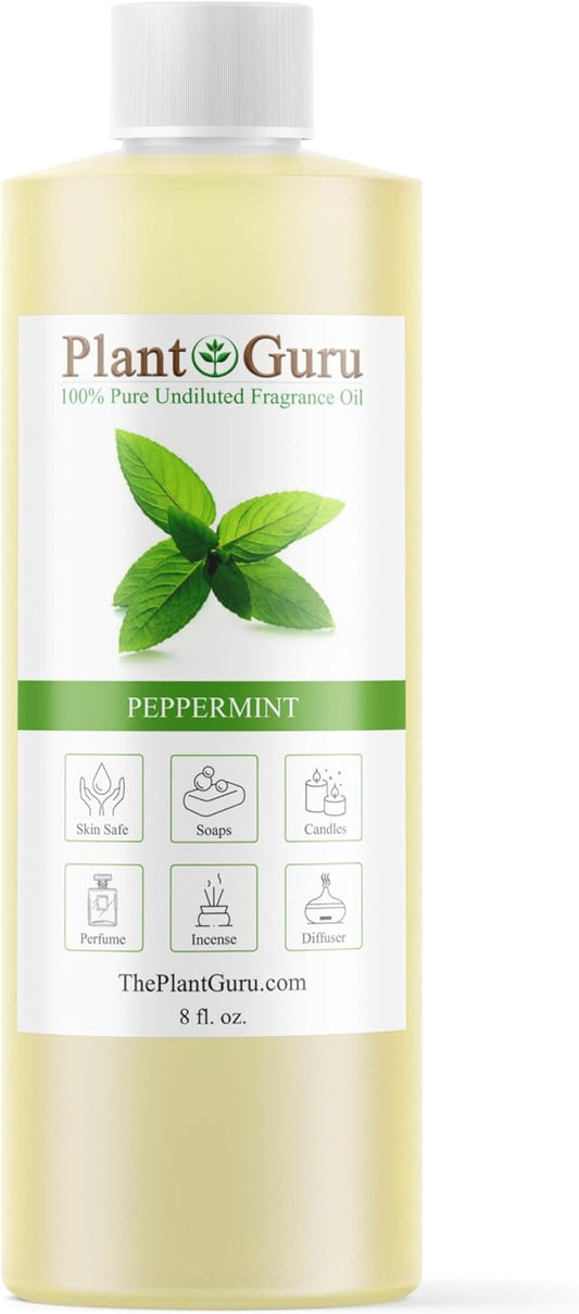 Peppermint Fragrance Oil 8 fl. oz. Scented Oil for DIY Soap Making, Candles, Bath Bombs, Body Butters. Used in Aromatherapy Diffusers, Burners and Warmers. Great Addition to Lotions and Creams.