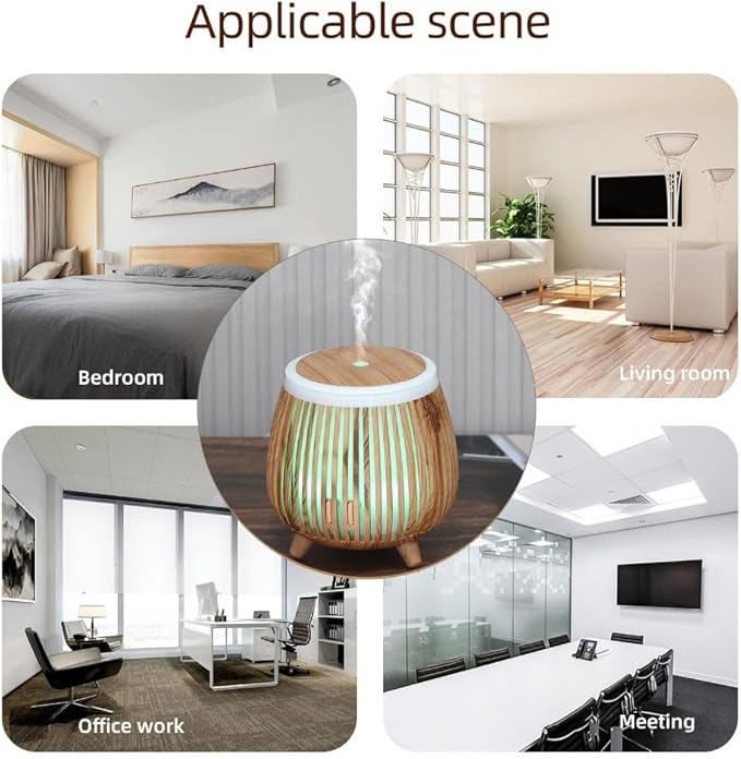 Humidifier and Essential Oil Diffuser with LED Mood Lighting, Low Noise, Auto Shut-Off, Compact USB Powered Aroma Air Freshener(White)