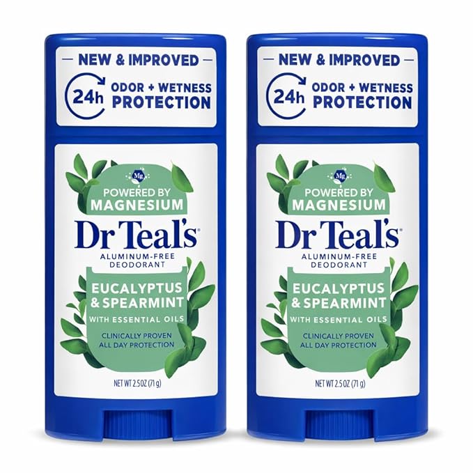 Dr. Teals Eucalyptus Deodorant Gift Set (2 Pack, 2.5oz Ea.) - Eucalyptus Essential Oils with Shea Butter & Arrowroot Powder - Aluminum, Paraben, & Phthalate Free - Dermatologist Tested