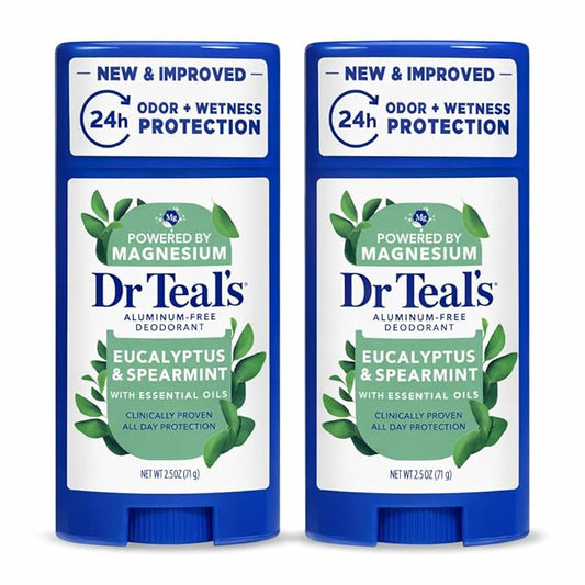 Dr. Teals Eucalyptus Deodorant Gift Set (2 Pack, 2.5oz Ea.) - Eucalyptus Essential Oils with Shea Butter & Arrowroot Powder - Aluminum, Paraben, & Phthalate Free - Dermatologist Tested