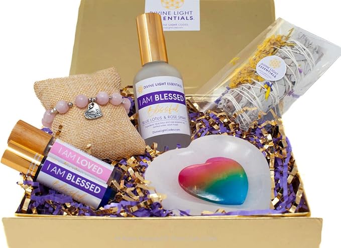I Am Blessed Wellness Kit Aromatherapy Crystal Jewelry Essential Oil Elixirs Small Bracelet 6.5 Inch