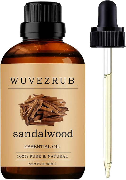 Sandalwood Essential Oils 60ML, Pure Sandalwood Essential Oil for Aromatherapy Diffuser - 2 Fl Oz