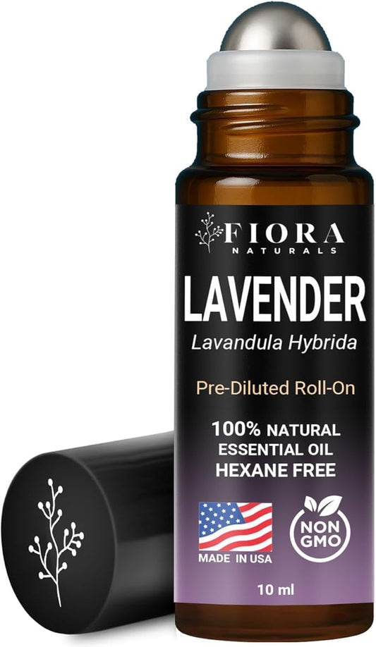 Lavender Essential Oil Roll On – Pre-diluted Calming Lavender Oil for Relaxation, Sleep & Skin Care, Aromatherapy Roller, Lavender Roller Ball, Calming Gifts for Women, Men By Fiora Naturals