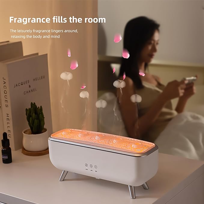 Jellyfish Oil Diffuser Humidifier,7-Color Gradient LED Lights,300ML Dynamic Sound Pickup Ultrasonic,Home Aromatherapy Diffusers,Remote Control Humidifier for Bedroom & Office