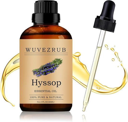 Hyssop Essential Oil 60ML - 100% Pure and Natural Oils for Aromatherapy Diffuser - 2 Fl Oz/Hyssop
