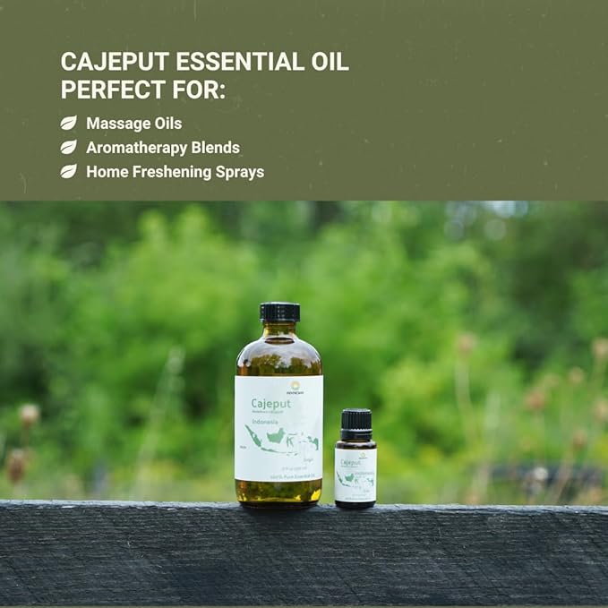 Cajeput Essential Oil (15ml) - Direct from Central Java, Indonesia - Essential Oils for Diffusers Aromatherapy; Essential Oils for Body; Massage Oils | 100% Pure Therapeutic Grade