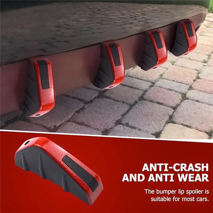 4pcs Car Lower Bumper Lip Diffuser, Anti-Crash Accessories Spoiler Fin Protector, Rear Splitter Lip Wing with Screw, Universal Auto Decoration for Car SUV Truck