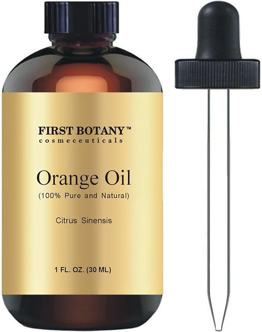 First Botany, 100% Pure Orange Essential Oil - Premium Oil for Aromatherapy, Massage, Topical & Household Uses - 1 fl oz (Orange)