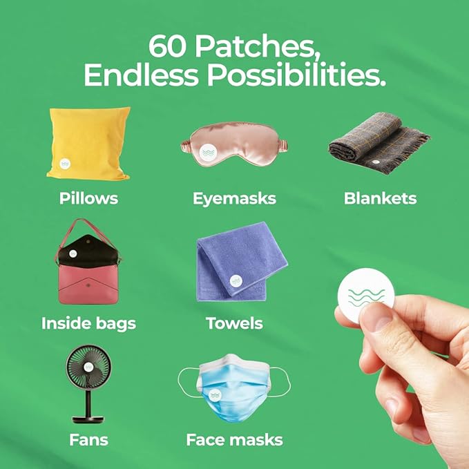 Gya Labs Breathe Aroma Patch - Essential Oil Scented Mask Stickers For Face Masks & Pillows, Infused With Refreshing & Fragrant Essential Oils (5 Packs, 60 Stickers)