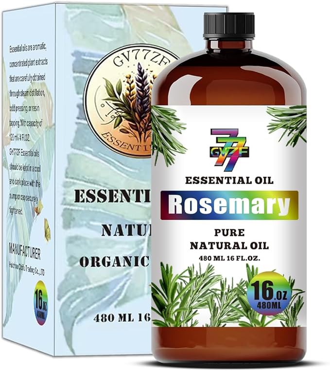 Rosemary Essential Oil - GV77ZF Rosemary Oils for Diffusers, Humidifiers, DIY Candles, Soap, Cleaning, Home, Office, Yoga, Massage, Gifts - 16 fl oz (480 ml)