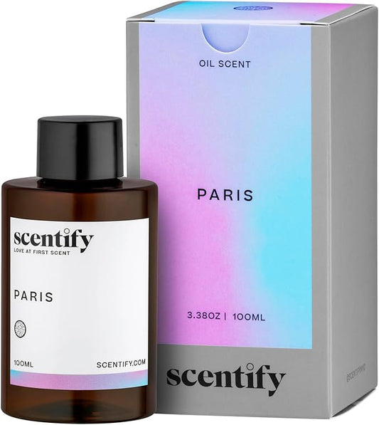 Scentify Paris Aroma Oil Refill Scent for Oil Diffusers - Berry, Floral, Amber, Powdery Scents - Luxurious Relaxing Aromatherapy Diffuser Fragrance 100ml, 3.38 oz