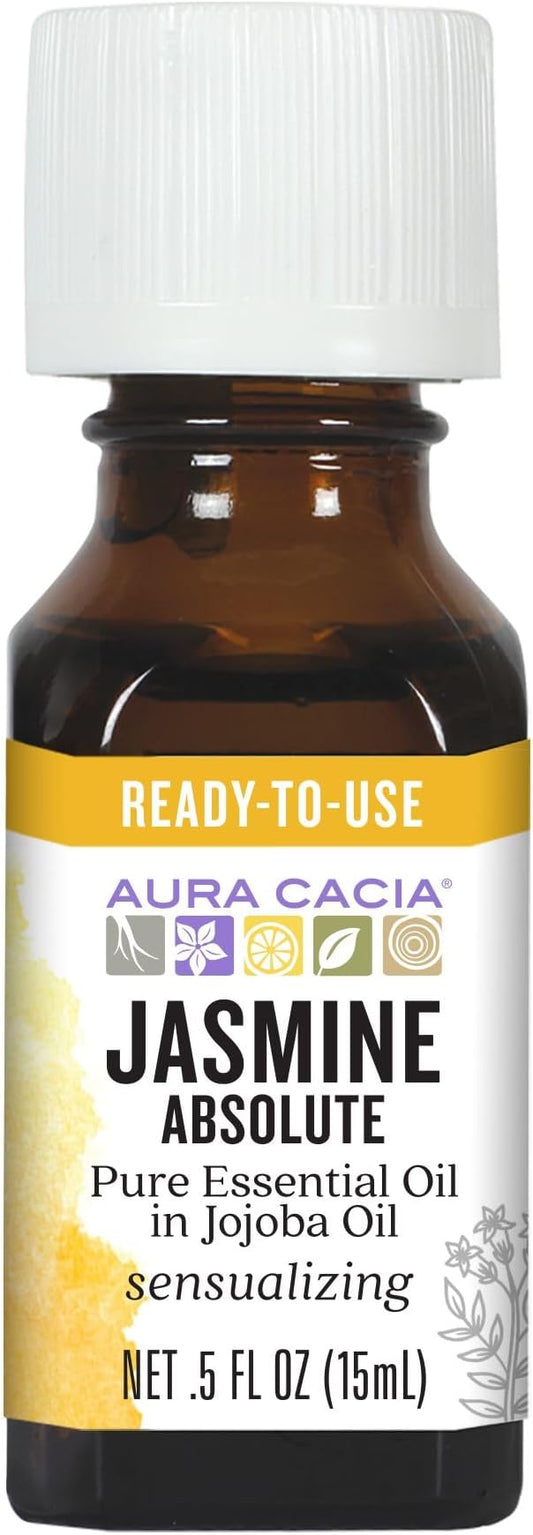 Precious Essentials Oil Jasmine Absolute w/Jojoba Aura Cacia 0.5 oz Oil