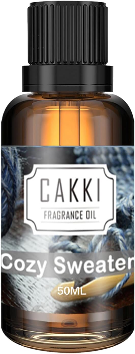 Essential Oils for Diffusers for Home, Scent-Cozy Sweater, Single Large Size 50ml, Cakki Fragrance Oils, for Candle Making, for Soap Making, Diffuser Oil Scents