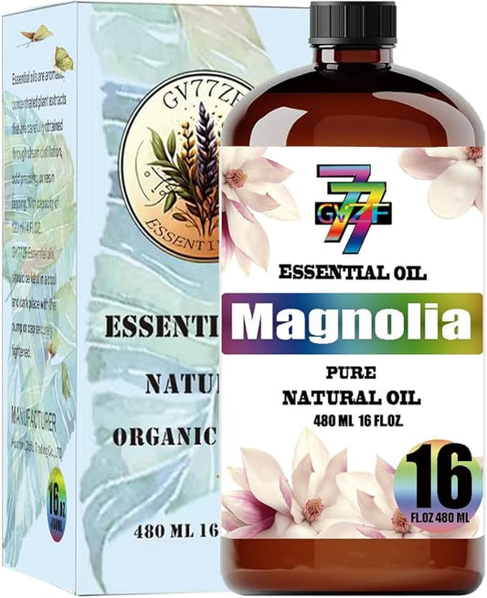 Magnolia Essential Oil - GV77ZF Magnolia Oils for Diffusers, Humidifiers, DIY Candles, Soap, Cleaning, Home, Office, Yoga, Massage, Gifts - 16 fl oz (480 ml)