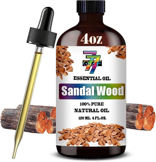 Sandalwood Essential Oil - GV77ZF Sandalwood Oils for Diffusers, Humidifiers, DIY Candles, Soap, Cleaning, Home, Office, Yoga, Massage, Gifts - 4 fl oz (120 ml)