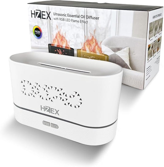 Colorful Flame Aromatherapy Diffuser – 200ml Ultrasonic Essential Oil Diffuser with 7 LED Lights & Whisper-Quiet Design – Cool Mist Humidifier for Relaxation, Bedroom, Yoga, Meditation & Home Décor
